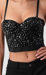 Bustier in Jet Rhinestone